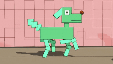 Dog Walking Cartoon Illustration GIF