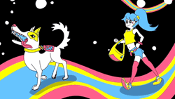 Dog Walking In The Rainbow GIF