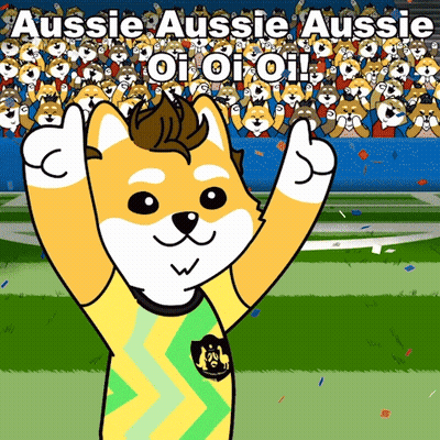 Dog Wearing Aussie Aussie Aussie Oi Oi Oi Jersey GIF