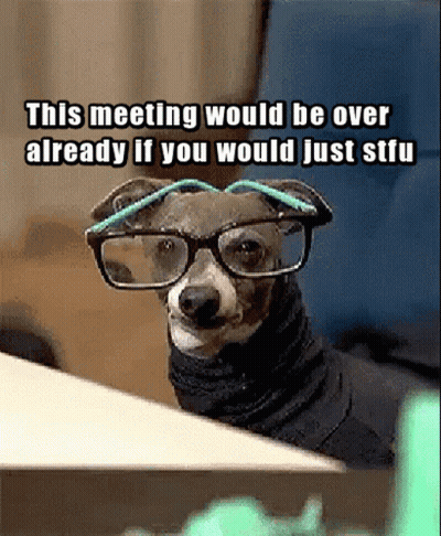 Dog Wearing Glasses Says This Meeting Would Be Over Already GIF