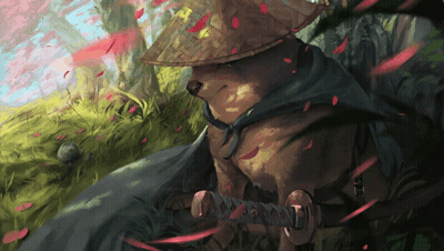 Dog Wearing Hat Holding Sword GIF
