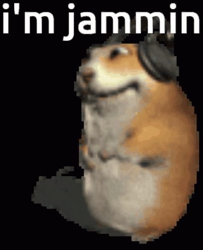 Dog Wearing Headphones Saying Jammin GIF