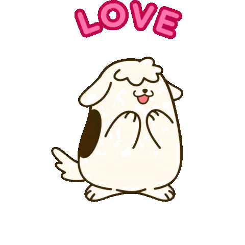 Dog Wearing Heart Glasses Love Sticker