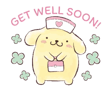 Dog Wearing Nurse Hat Get Well Soon Sticker