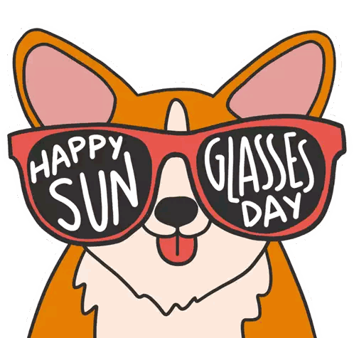 Dog Wearing Sunglasses Happy Sun Glasses Day Sticker