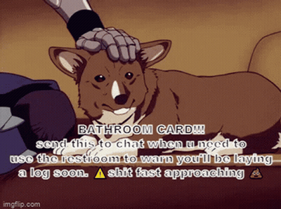 Dog With Bathroom Card GIF
