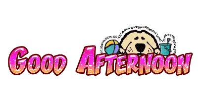 Dog With Beach Ball Good Afternoon Sticker