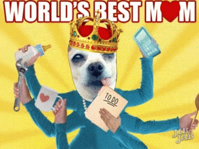 Dog With Crown Holding To-Do List GIF