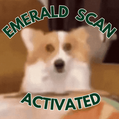 Dog With Emerald Scan Activated