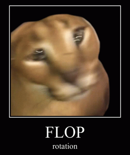 Dog With Flop Rotation Text GIF