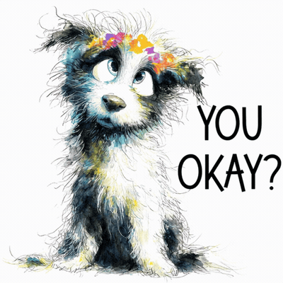 Dog With Flower Crown Saying You Okay GIF