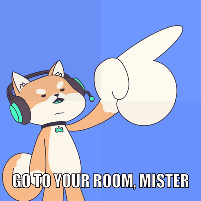 Dog With Headphones Pointing Go To Your Room Mister GIF