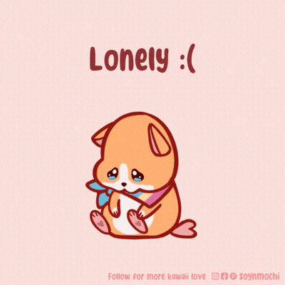 Dog With Lonely Text GIF
