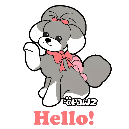 Dog With Pink Bow Hello Sticker