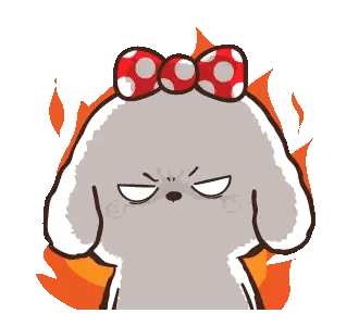 Dog With Red And White Bow Sticker