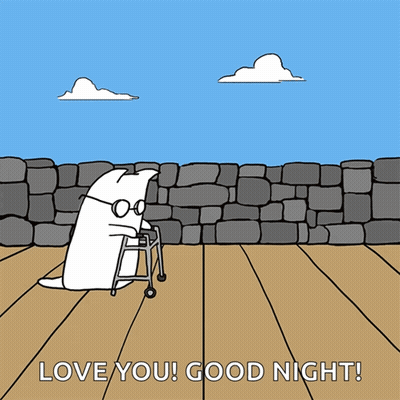 Dog With Walker And Turtle Saying Love You Good Night GIF