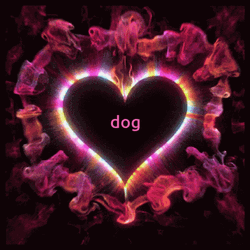 Dog Word Inside Moving Heart GIF