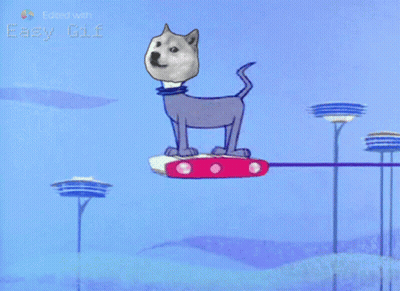 Doge Flying Through Air GIF
