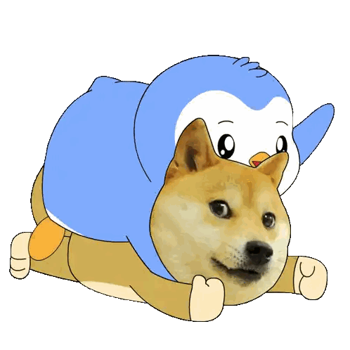 Doge In Penguin Outfit Lying Down Sticker