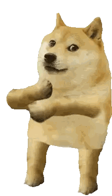 Doge Standing On Hind Legs With Paws Up Sticker