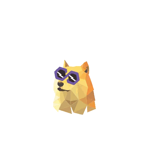 Doge Wearing Sunglasses Surrounded By Purple Explosion Sticker