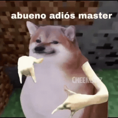 Doge With Chicken Arm Giving Thumbs Up in Spanish
