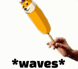 Dogecoin Hot Dog Face Waves GIF