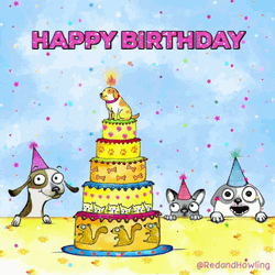 Dogs Happy Birthday Cake Dog Candle GIF