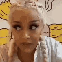 Doja Cat Bored White Hair Braid GIF