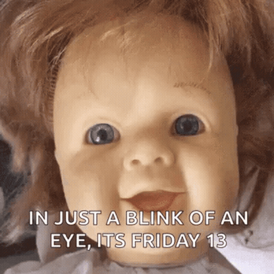 Doll Face Blinking Eye GIF