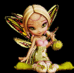 Doll Face Fairy Sitting  GIF
