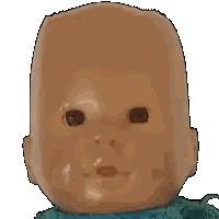 Doll Face With Blue Bow Sticker
