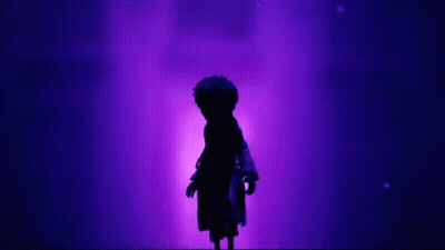 Doll In Dark Room With Purple Lights GIF