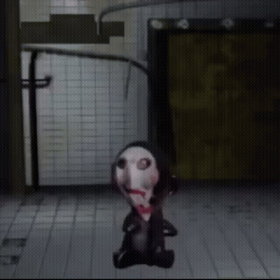Doll With Bloody Face In Room GIF