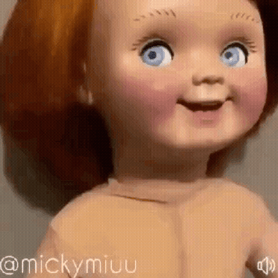 Doll With Blue Eyes And Red Hair GIF