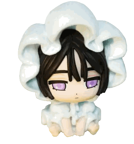 Doll With Purple Eyes In White Blanket Sticker