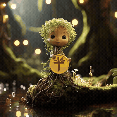 Doll With Roots And Coin With Chinese Symbol GIF