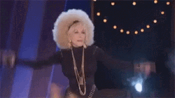 Dolly Parton Blonde Afro Dancing GIF