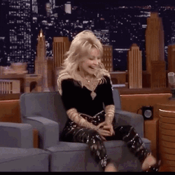 Dolly Parton Giddy Laugh Talk Show GIF