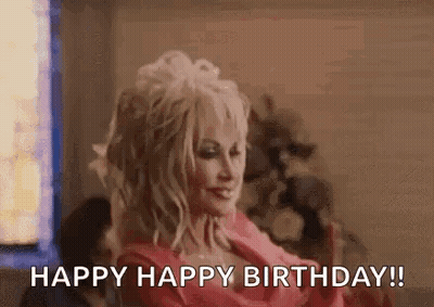 Dolly Parton Saying Happy Happy Birthday GIF