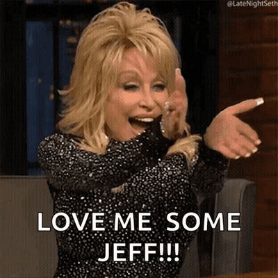 Dolly Parton Says Love Me Some Jeff While Pointing At Something GIF
