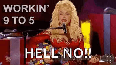 Dolly Parton Singing Into Microphone Holding Guitar Saying Hell No GIF