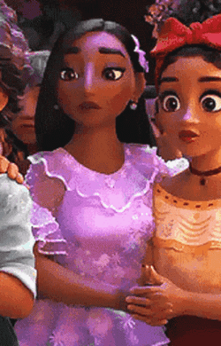 Dolores And Isabela Madrigal Holding Hands GIF