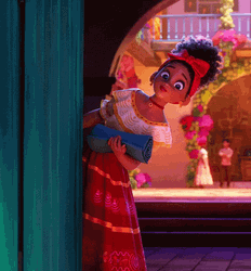 Dolores Encanto Saying Something On The Curtains GIF