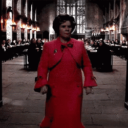 Dolores Umbridge Staring At Floating Fire GIF