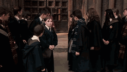 Dolores Umbridge Walking Through Students GIF