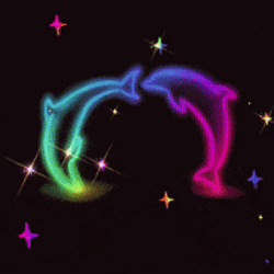 Dolphin Art In Flashing Colors GIF