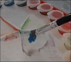 Dolphin Doing Random Painting GIF