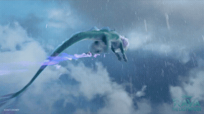 Dolphin Flying In Sky With Disney Logo GIF