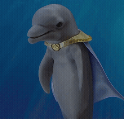 Dolphin With Cape Swimming In Ocean GIF